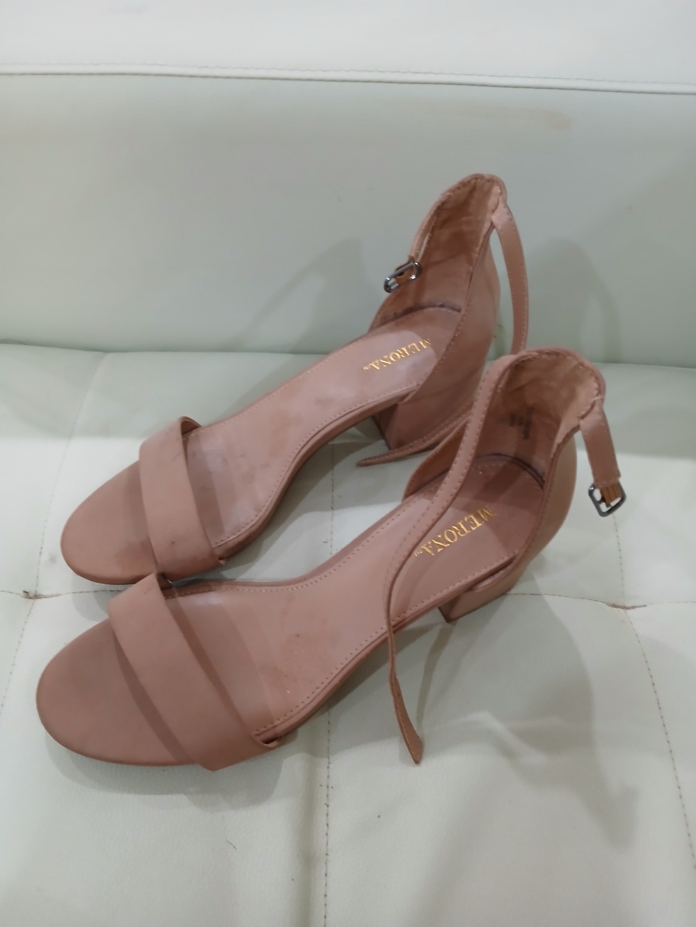 Merona Blush Ankle-Strap Block Heels